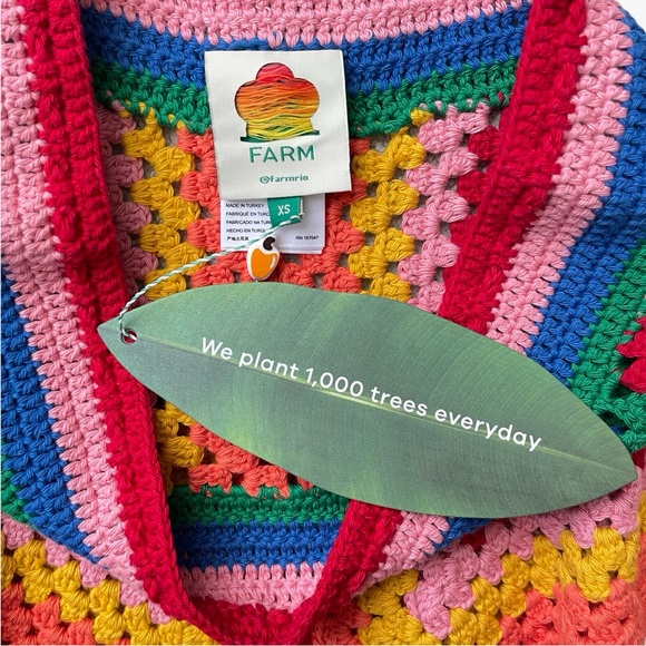 FARM Rio Striped Scarf Crochet Shorts XS NWT - Picture 8 of 16